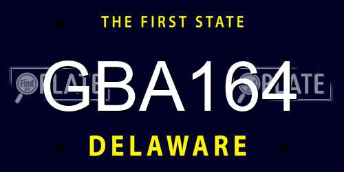 GBA164 Delaware License Plate