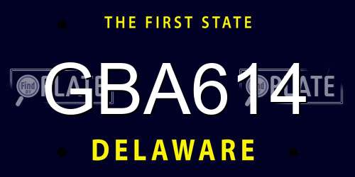 GBA614 Delaware License Plate