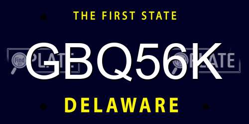 GBQ56K Delaware License Plate