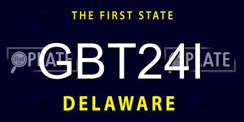 GBT24I Delaware License Plate