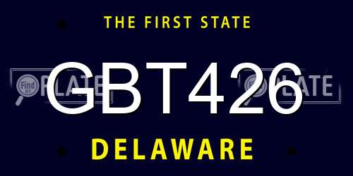 GBT426 Delaware License Plate