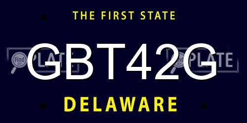 GBT42G Delaware License Plate