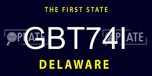 GBT74I Delaware License Plate