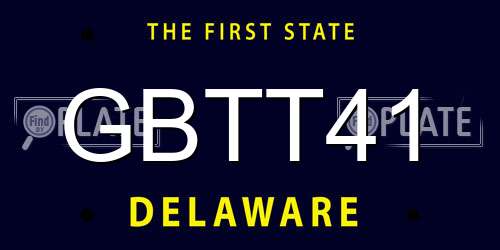 GBTT41 Delaware License Plate