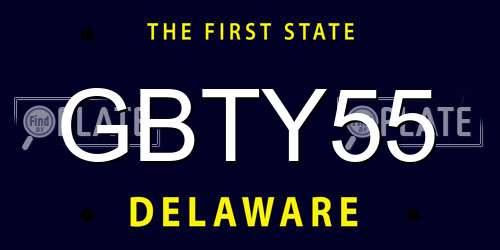GBTY55 Delaware License Plate