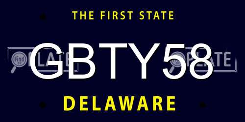 GBTY58 Delaware License Plate