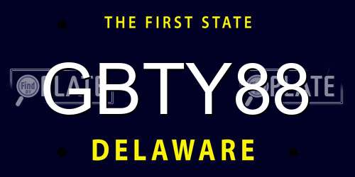 GBTY88 Delaware License Plate