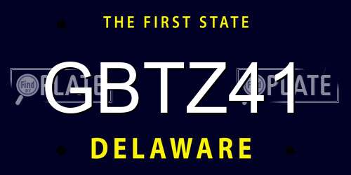 GBTZ41 Delaware License Plate