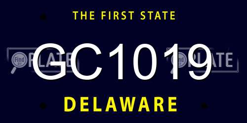 GC1019 Delaware License Plate