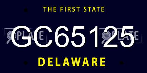 GC65125 Delaware License Plate
