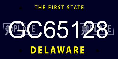 GC65128 Delaware License Plate