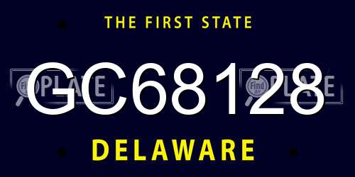 GC68128 Delaware License Plate