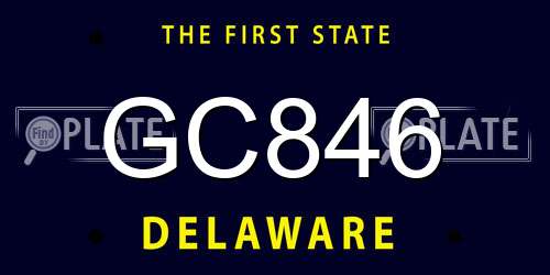 GC846 Delaware License Plate