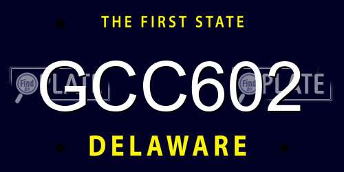 GCC602 Delaware License Plate
