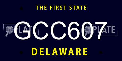 GCC607 Delaware License Plate