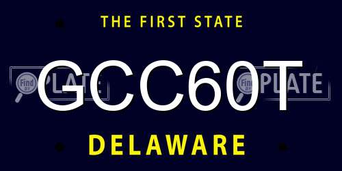 GCC60T Delaware License Plate