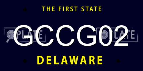 GCCG02 Delaware License Plate