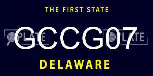GCCG07 Delaware License Plate