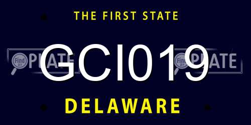 GCI019 Delaware License Plate