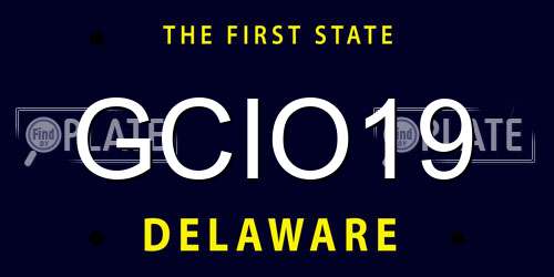 GCIO19 Delaware License Plate