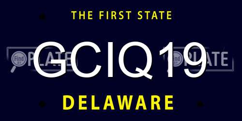 GCIQ19 Delaware License Plate