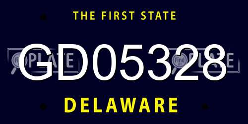 GD05328 Delaware License Plate