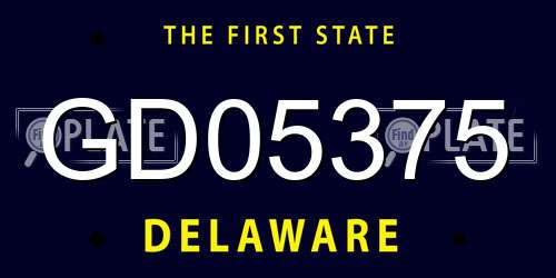 GD05375 Delaware License Plate
