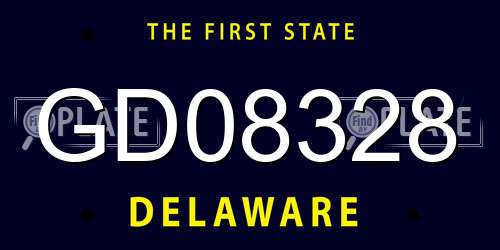 GD08328 Delaware License Plate
