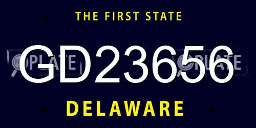 GD23656 Delaware License Plate