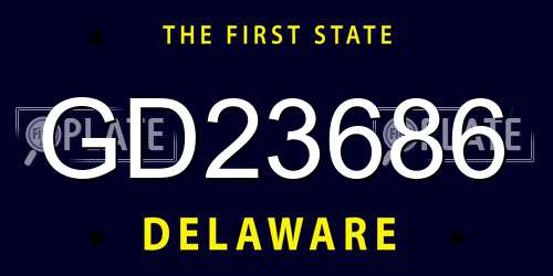 GD23686 Delaware License Plate