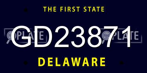 GD23871 Delaware License Plate