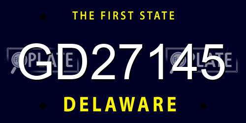 GD27145 Delaware License Plate