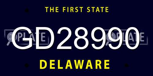 GD28990 Delaware License Plate
