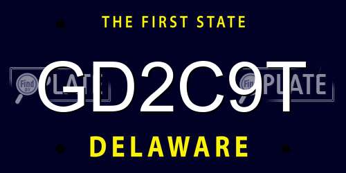 GD2C9T Delaware License Plate