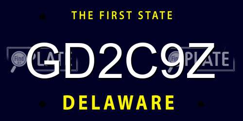 GD2C9Z Delaware License Plate