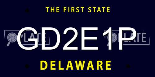 GD2E1P Delaware License Plate