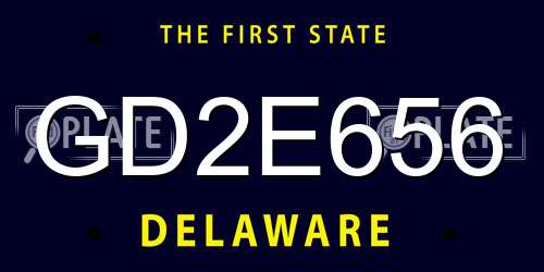 GD2E656 Delaware License Plate