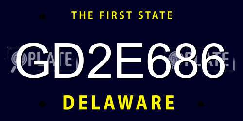 GD2E686 Delaware License Plate