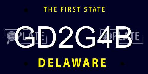 GD2G4B Delaware License Plate
