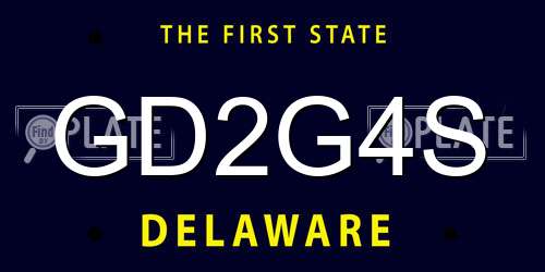 GD2G4S Delaware License Plate