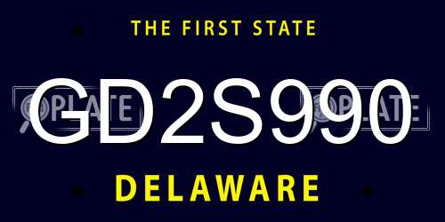 GD2S990 Delaware License Plate