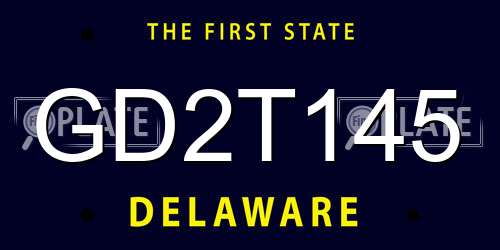 GD2T145 Delaware License Plate