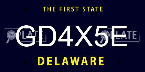 GD4X5E Delaware License Plate