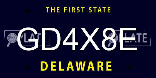 GD4X8E Delaware License Plate