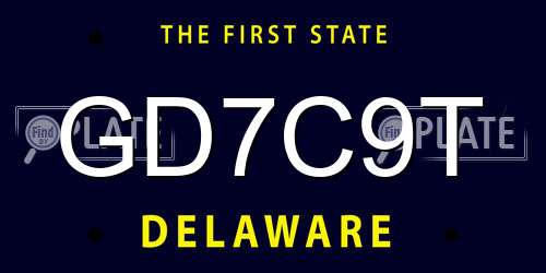 GD7C9T Delaware License Plate