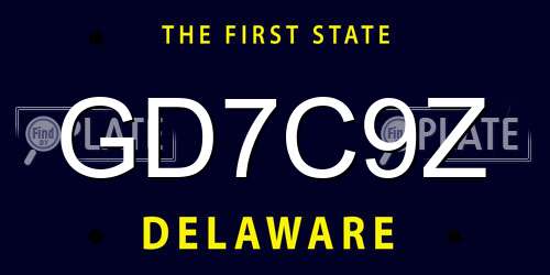 GD7C9Z Delaware License Plate