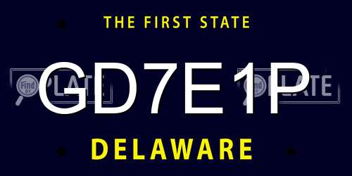 GD7E1P Delaware License Plate