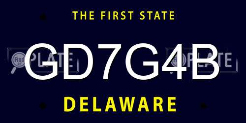 GD7G4B Delaware License Plate
