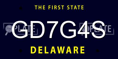 GD7G4S Delaware License Plate