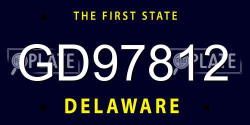 GD97812 Delaware License Plate